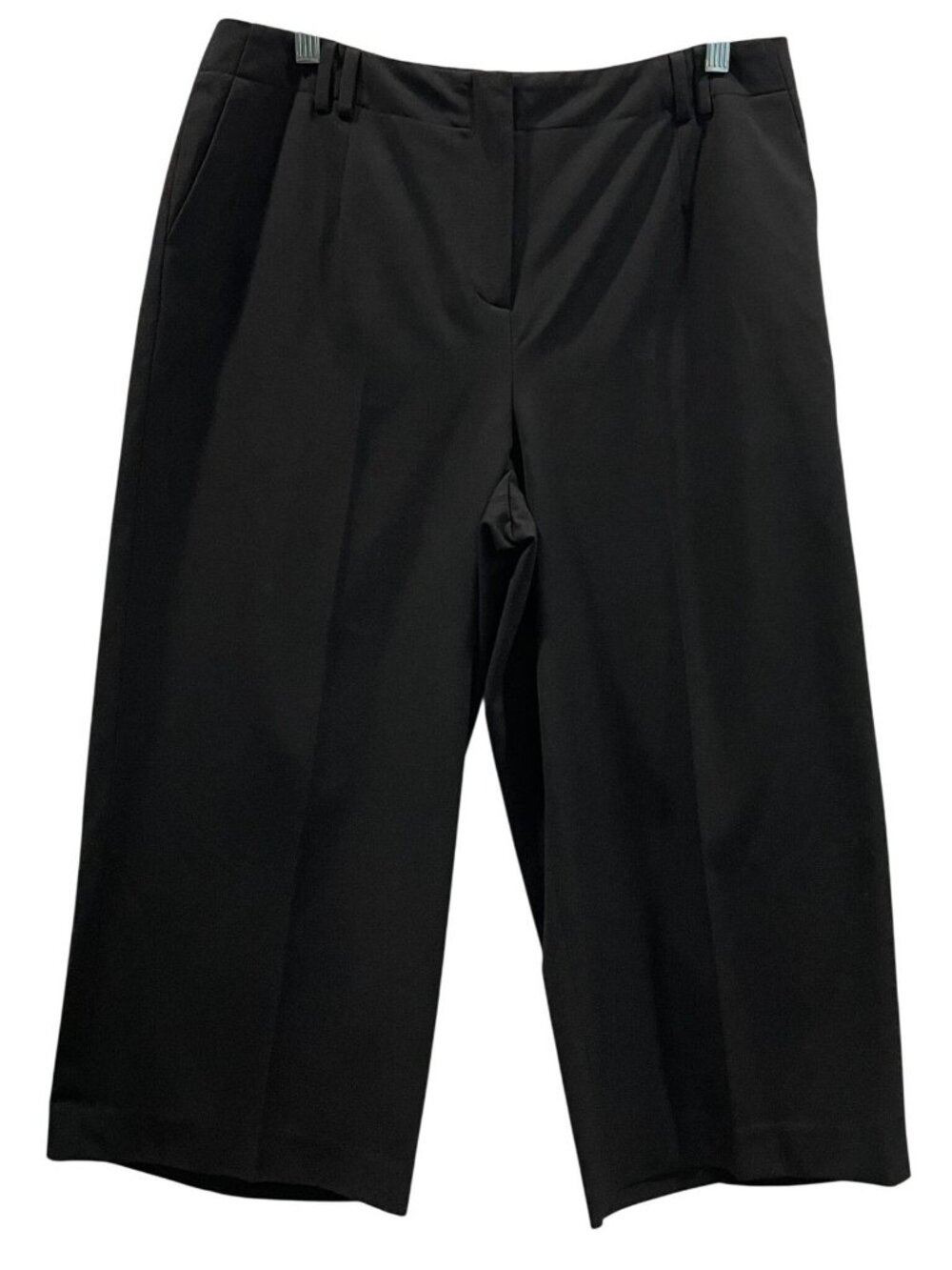 Vintage Y2K Talbots Wide Leg Stretch Crop Pants 14P Black Minimalist Capsule